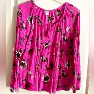Old Navy colorful pink Tunic Blouse Shirt size large